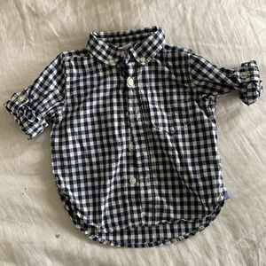 Baby Gap blue gingham button up shirt